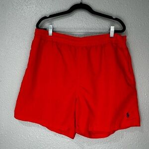 Men's POLO RALPH LAUREN Orange Swimsuit Trunks Royal Blue Pony XL